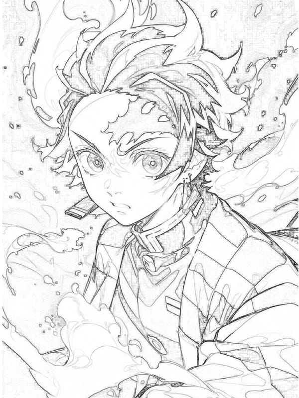 Tranh tô màu Tanjiro 16