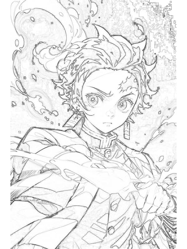 Tranh tô màu Tanjiro 17