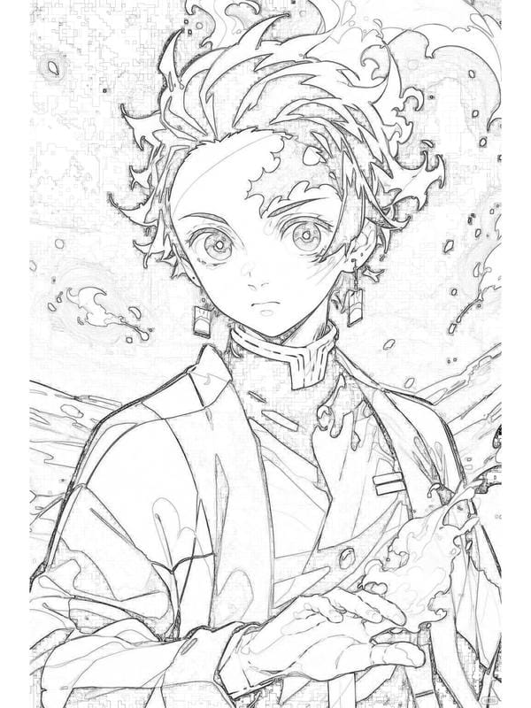 Tranh tô màu Tanjiro 18