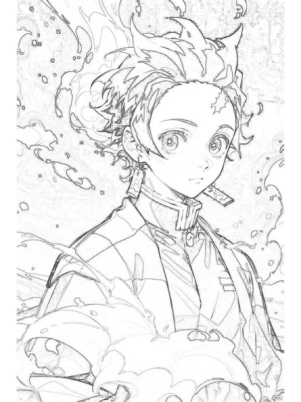 Tranh tô màu Tanjiro 20