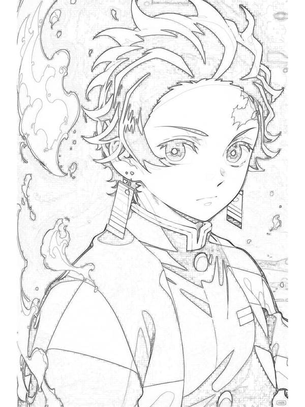 Tranh tô màu Tanjiro 21