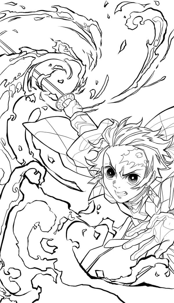 Tranh tô màu Tanjiro 22