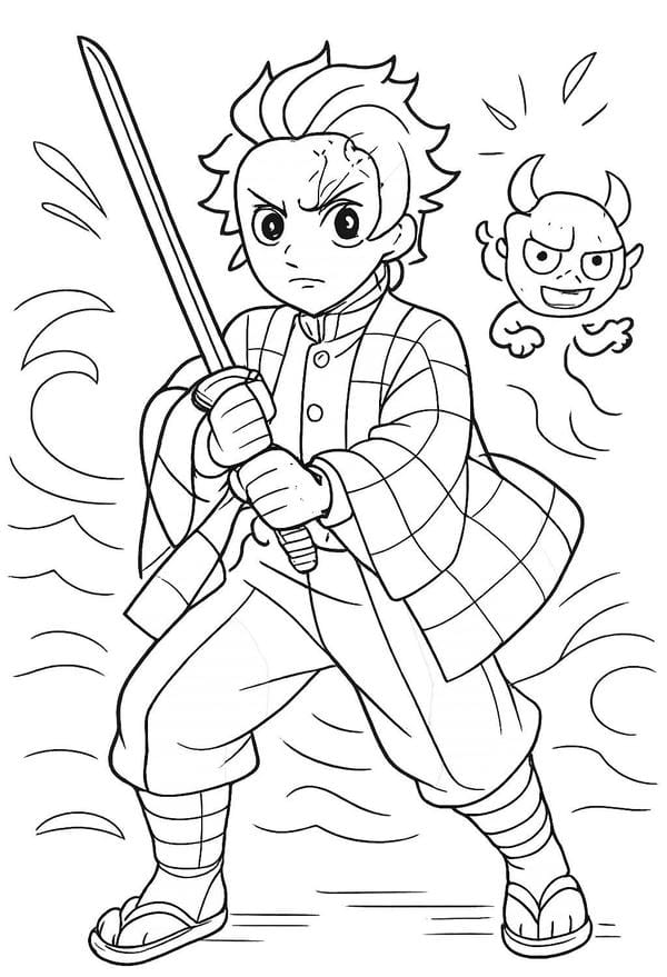 Tranh tô màu Tanjiro 3