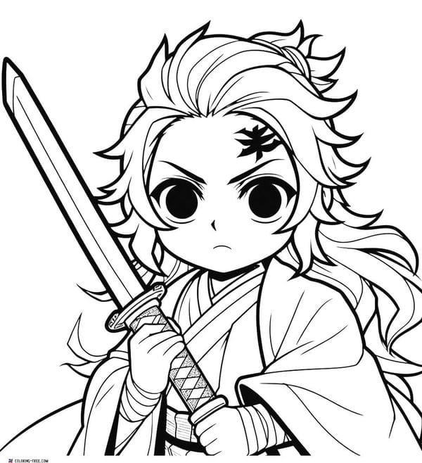 Tranh tô màu Tanjiro 5