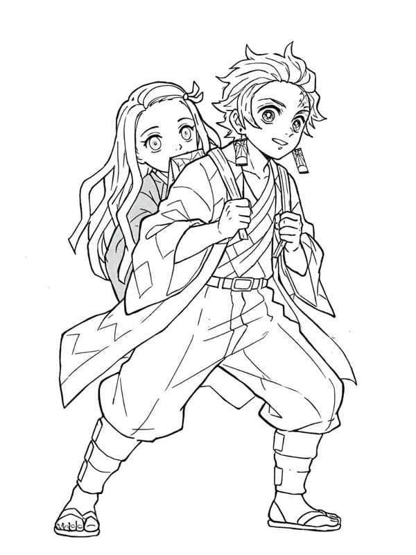 Tranh tô màu Tanjiro 8