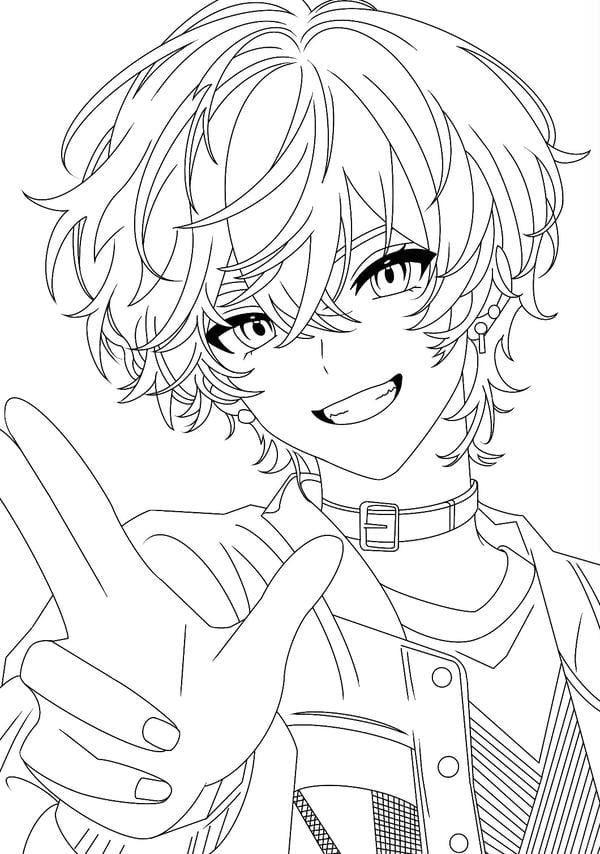 Tranh tô màu anime boy (11)