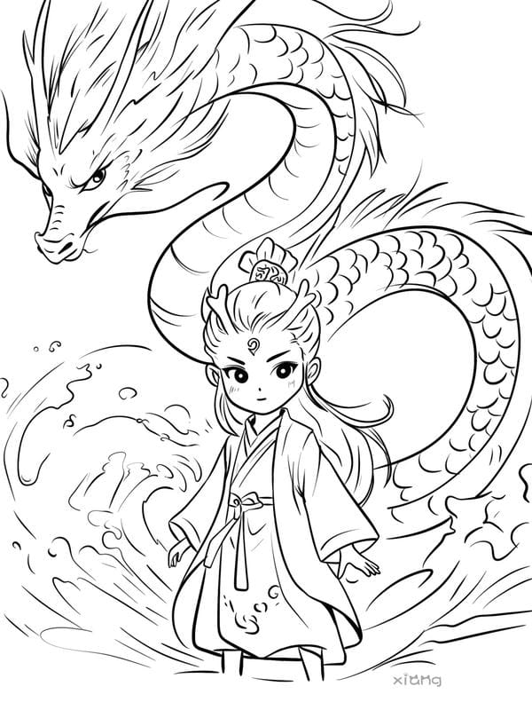 Tranh tô màu anime boy (14)