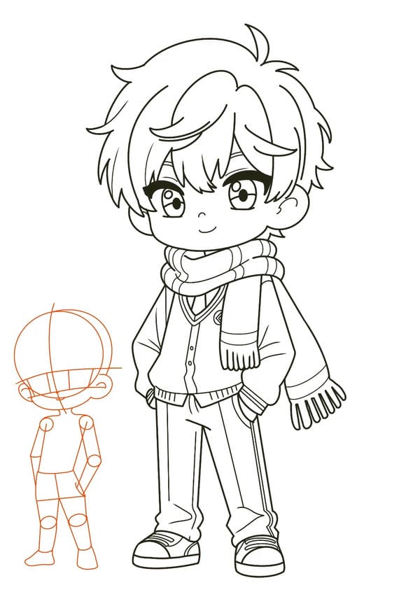 Tranh tô màu anime boy (17)