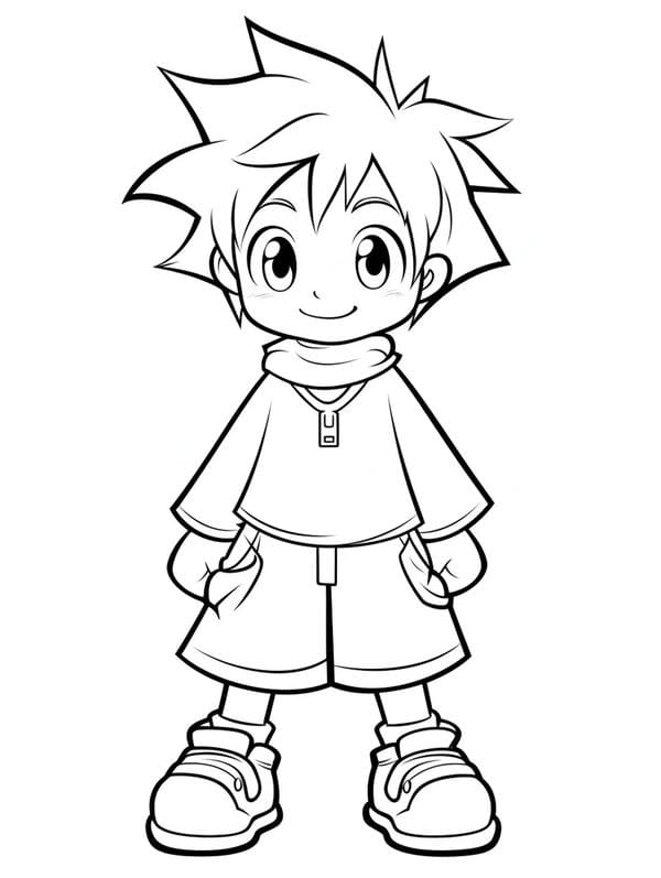 Tranh tô màu anime boy (27)