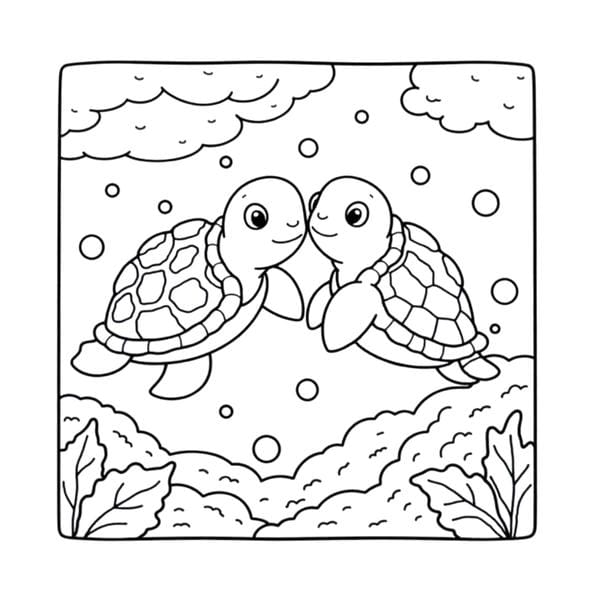 Tranh tô màu con rùa 25