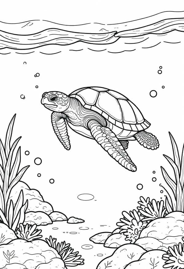 Tranh tô màu con rùa 26