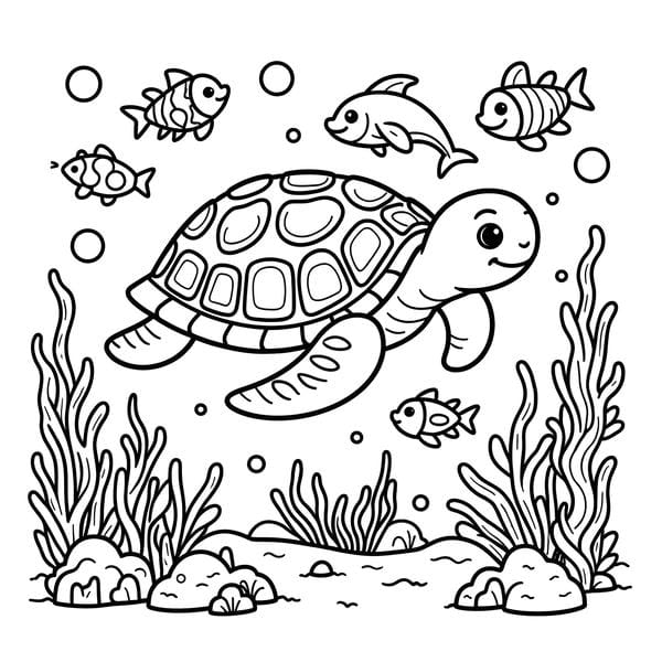 Tranh tô màu con rùa 27