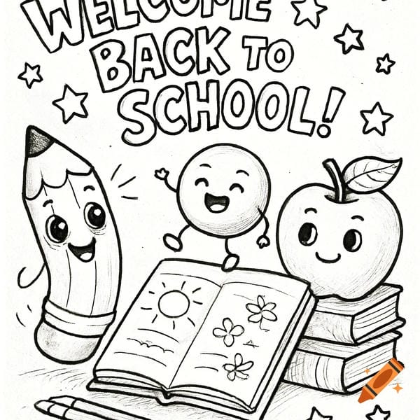 Tranh tô màu đồ dùng học tập 1