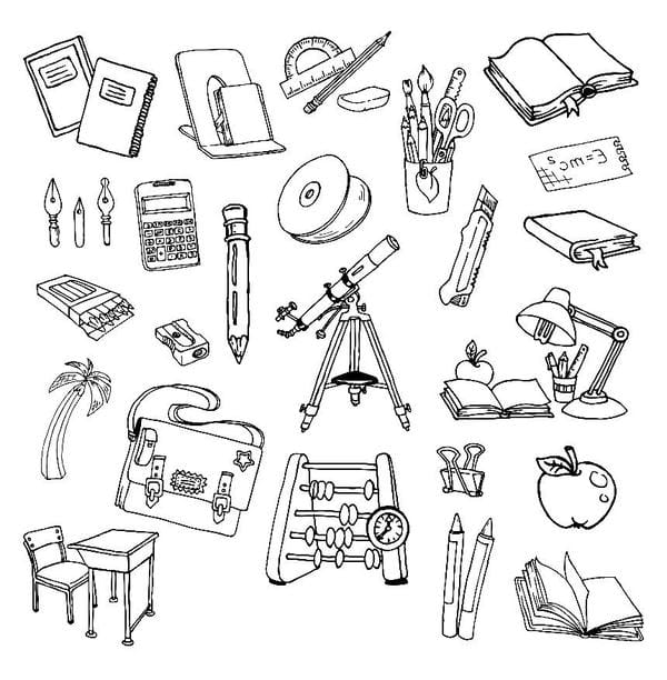 Tranh tô màu đồ dùng học tập 10