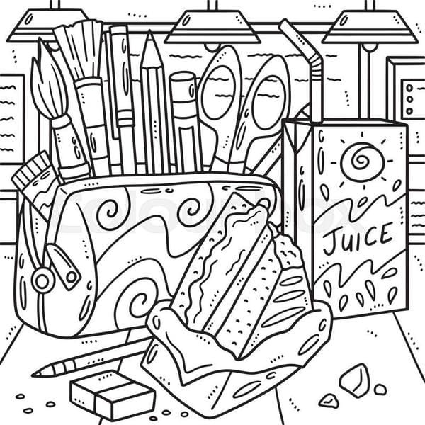 Tranh tô màu đồ dùng học tập 29