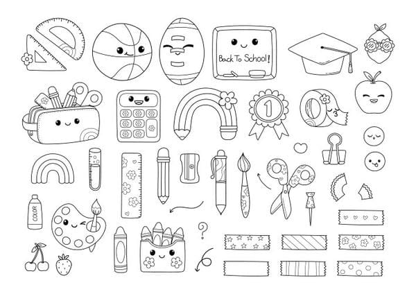 Tranh tô màu đồ dùng học tập 31