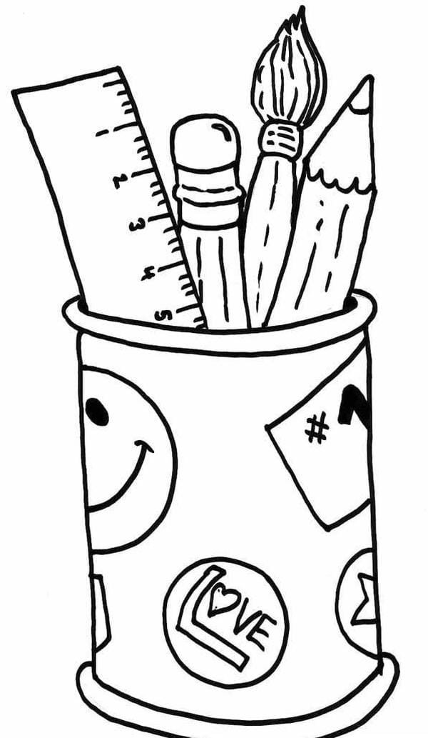 Tranh tô màu đồ dùng học tập 33