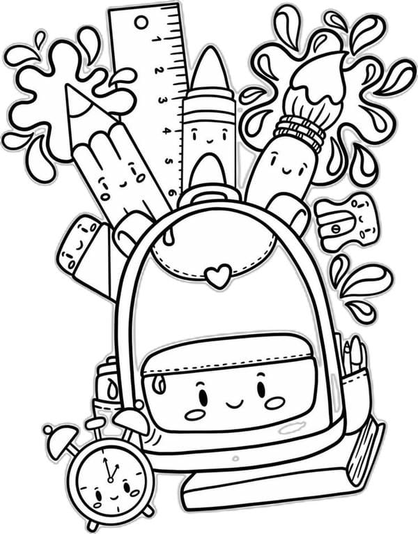 Tranh tô màu đồ dùng học tập 4