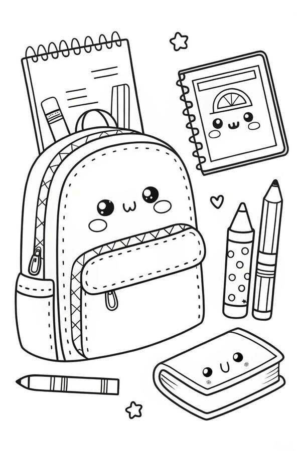 Tranh tô màu đồ dùng học tập 5
