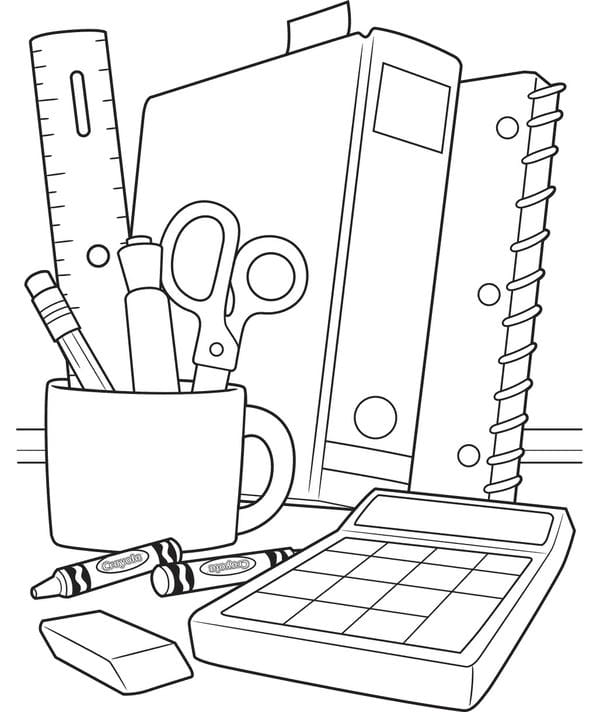 Tranh tô màu đồ dùng học tập 6
