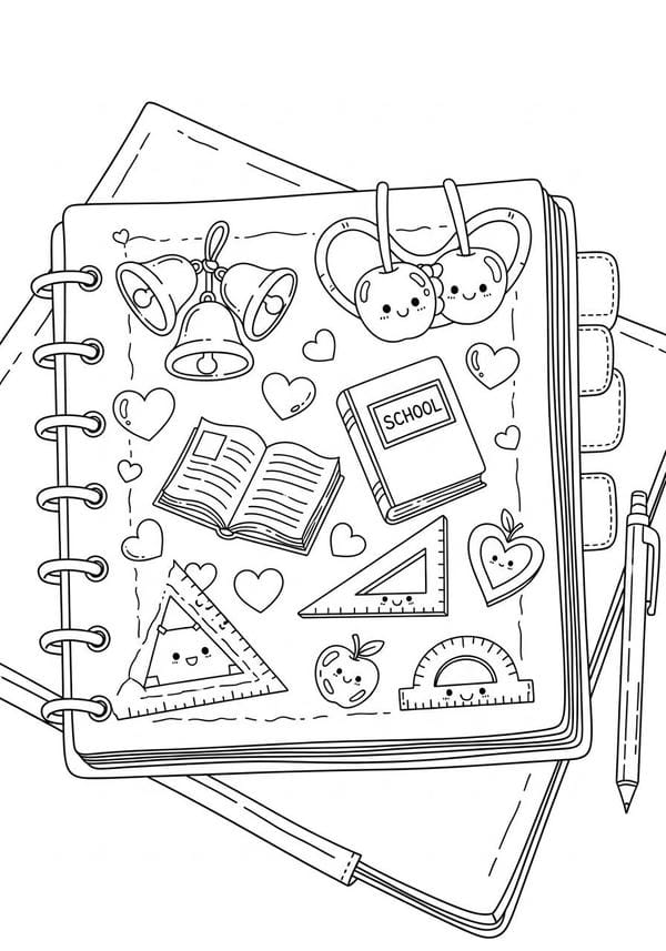 Tranh tô màu đồ dùng học tập 9