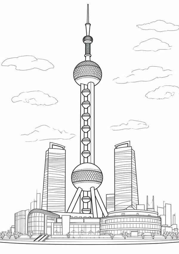 Tranh tô màu ngôi nhà cao tầng 13