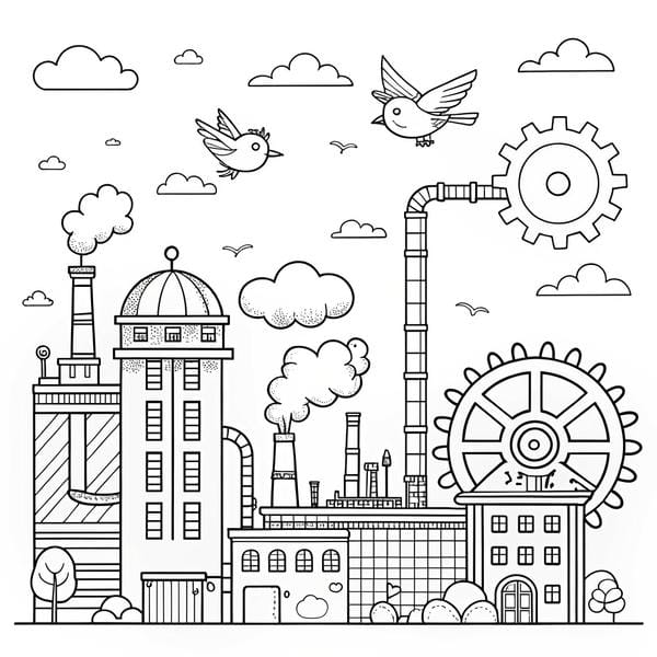 Tranh tô màu ngôi nhà cao tầng 15