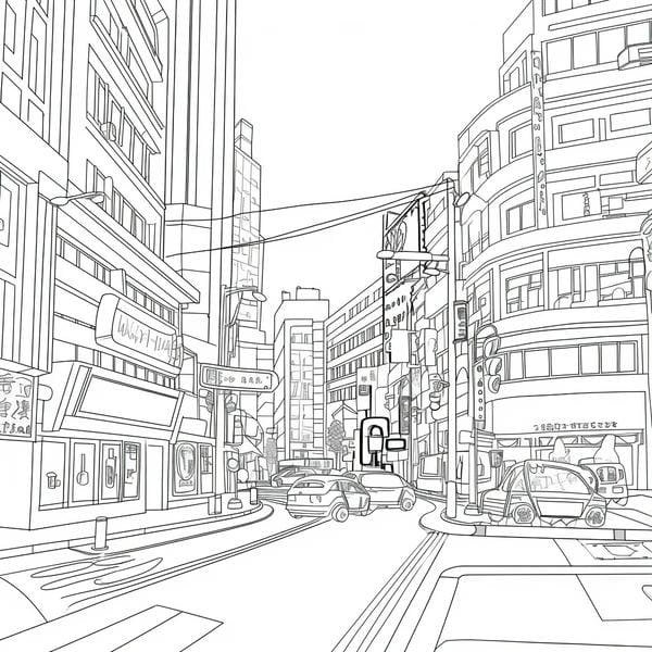 Tranh tô màu ngôi nhà cao tầng 19