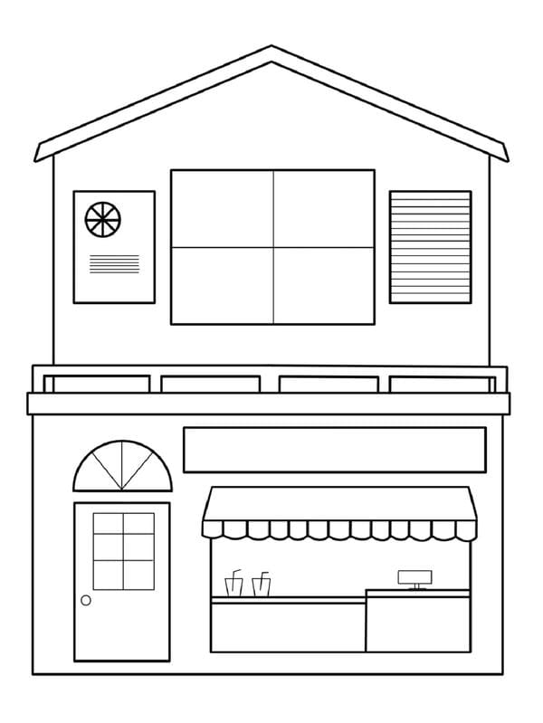 Tranh tô màu ngôi nhà cao tầng 20