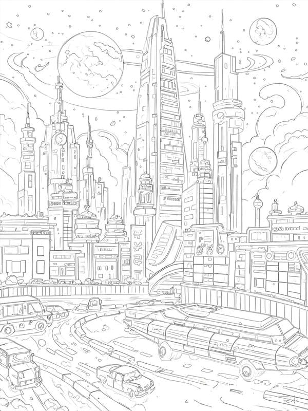 Tranh tô màu ngôi nhà cao tầng 25