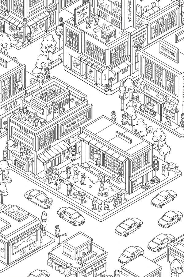 Tranh tô màu ngôi nhà cao tầng 26