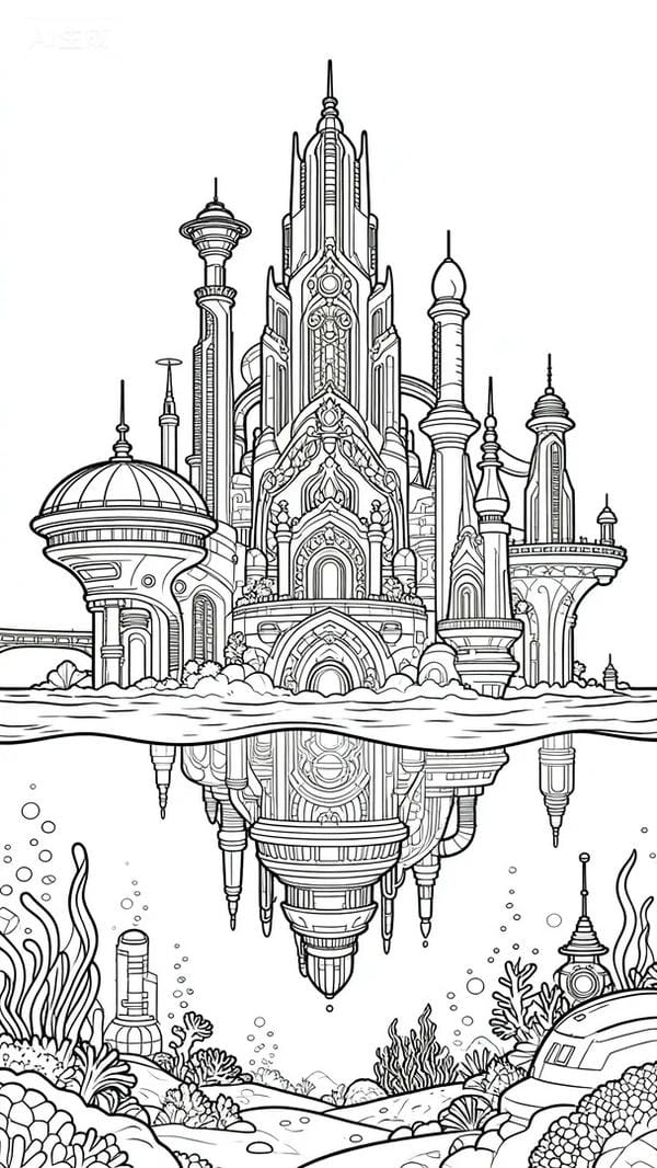 Tranh tô màu ngôi nhà cao tầng 30