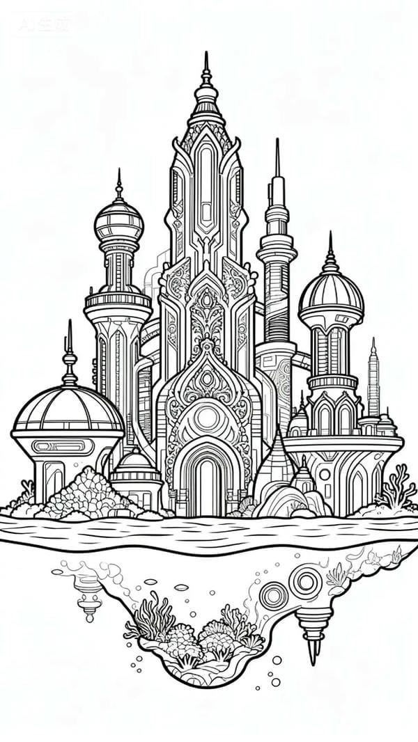 Tranh tô màu ngôi nhà cao tầng 31