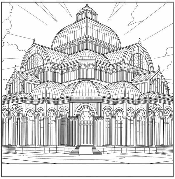 Tranh tô màu ngôi nhà cao tầng 5