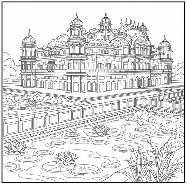 Tranh tô màu ngôi nhà cao tầng 6