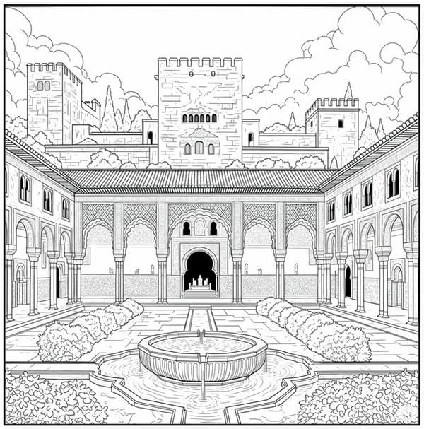 Tranh tô màu ngôi nhà cao tầng 7