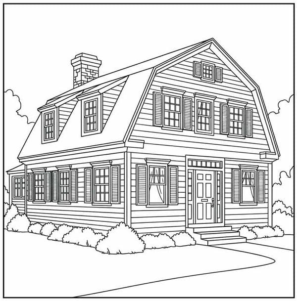 Tranh tô màu ngôi nhà cao tầng 8