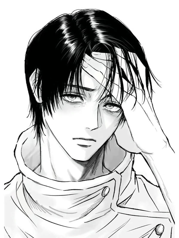 ảnh anime boy đen trắng