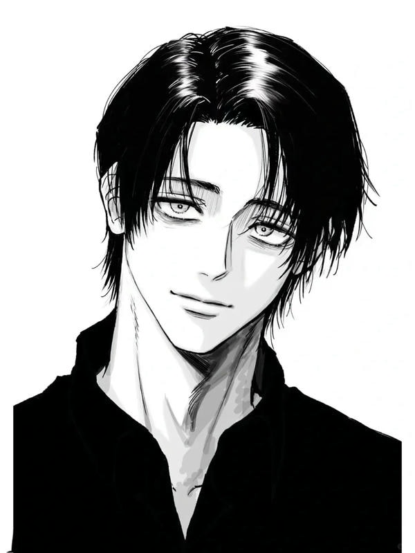 ảnh anime boy lạnh lùng trắng đen