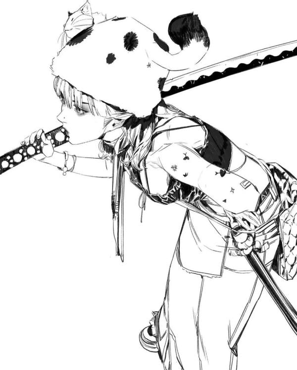 ảnh anime đen trắng 25