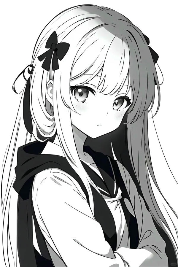 ảnh anime đen trắng 34