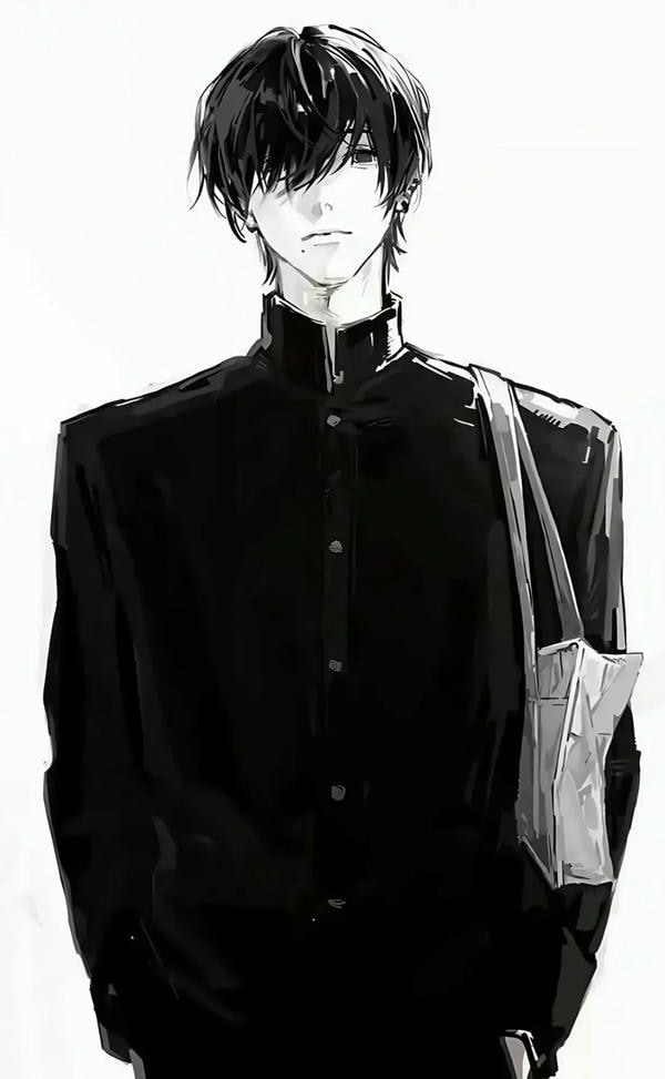ảnh anime nam đen trắng 1