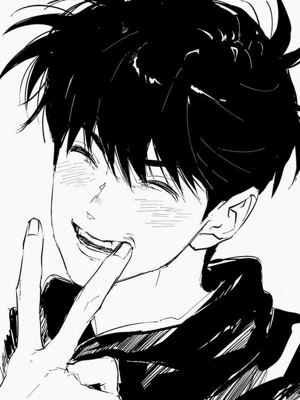 ảnh anime nam đen trắng 10