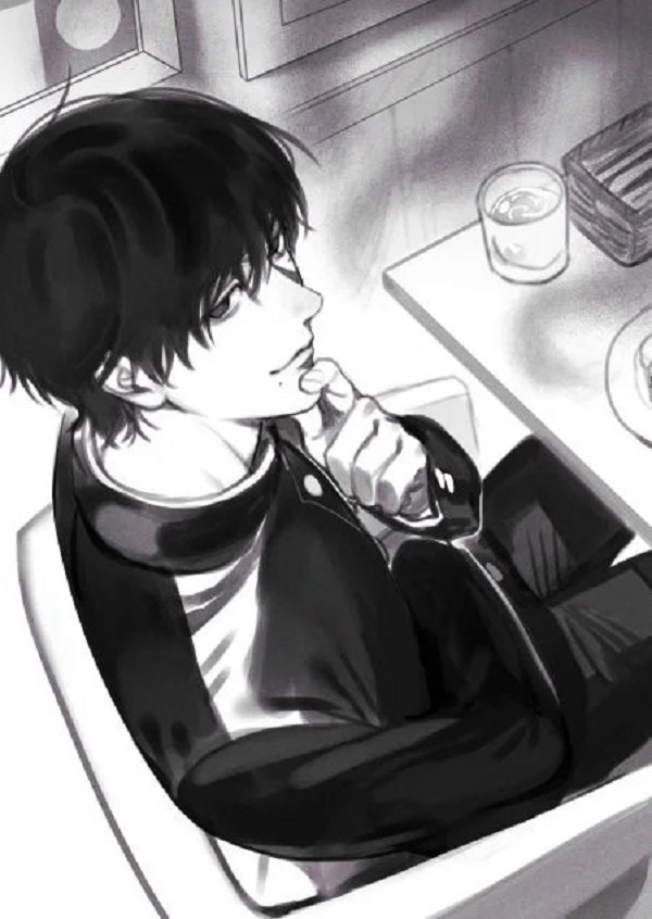 ảnh anime nam đen trắng 15