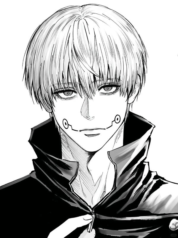 ảnh anime nam đen trắng 23