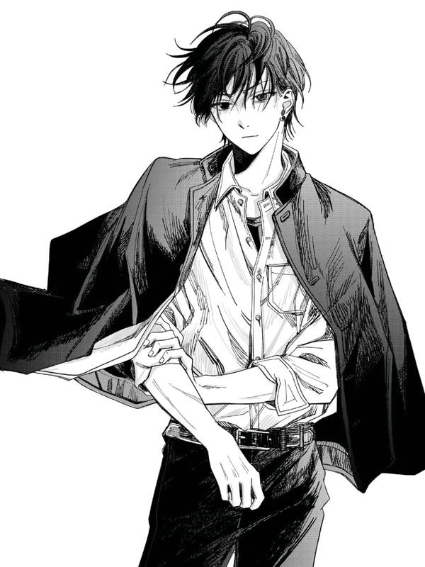 ảnh anime nam đen trắng 28