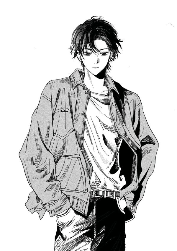 ảnh anime nam đen trắng 29