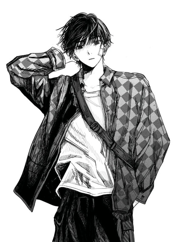 ảnh anime nam đen trắng 30