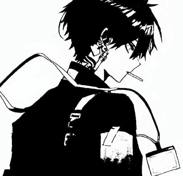 ảnh anime nam đen trắng 32