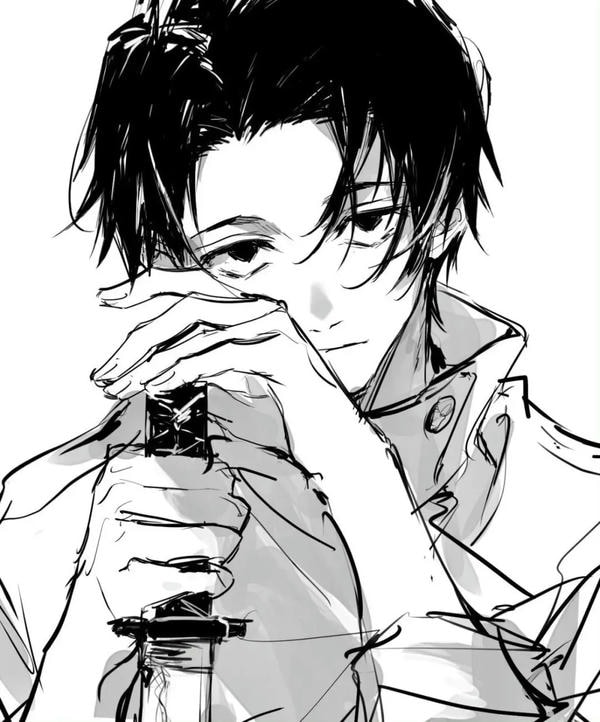 ảnh anime nam đen trắng 33